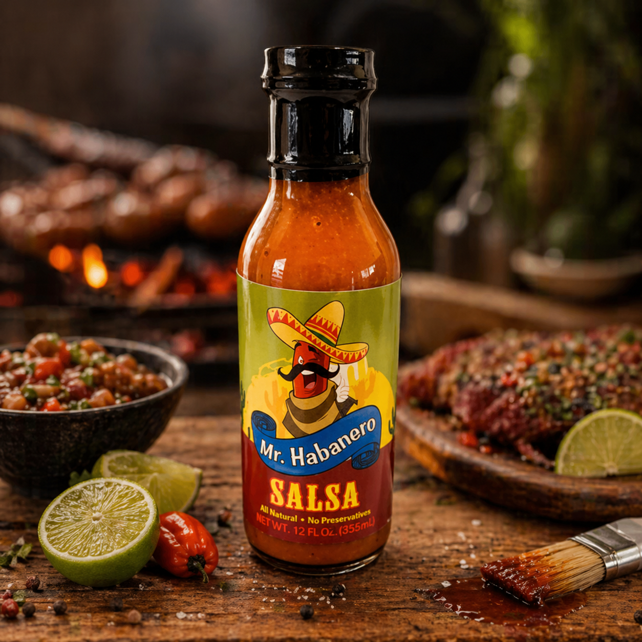Mr. Habanero Finishing Sauce | Gourmet Habanero BBQ & Grilling Sauce | Dank Sauce