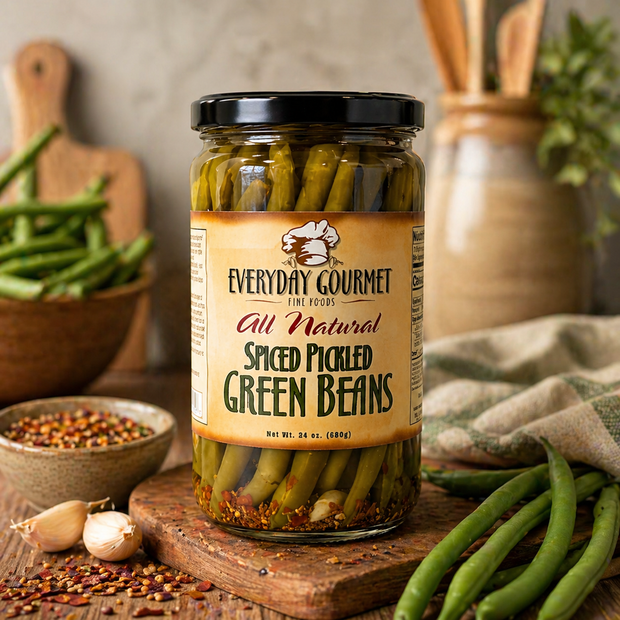Spiced Pickled Green Beans | Gourmet Pickled Green Beans | Everyday Gourmet