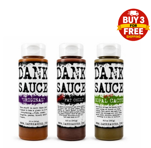Dank Sauce Gourmet Hot Sauce Bundle Pack | Original, Fat Chili & Nopal Cactus | 3, 6 or 12 Bottles